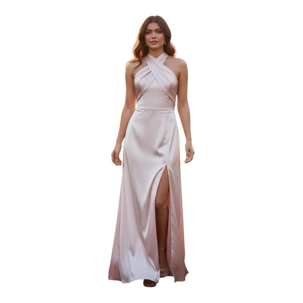 Elegant Pink Plus Size Prom Brides Maid Wedding Formal 3X
